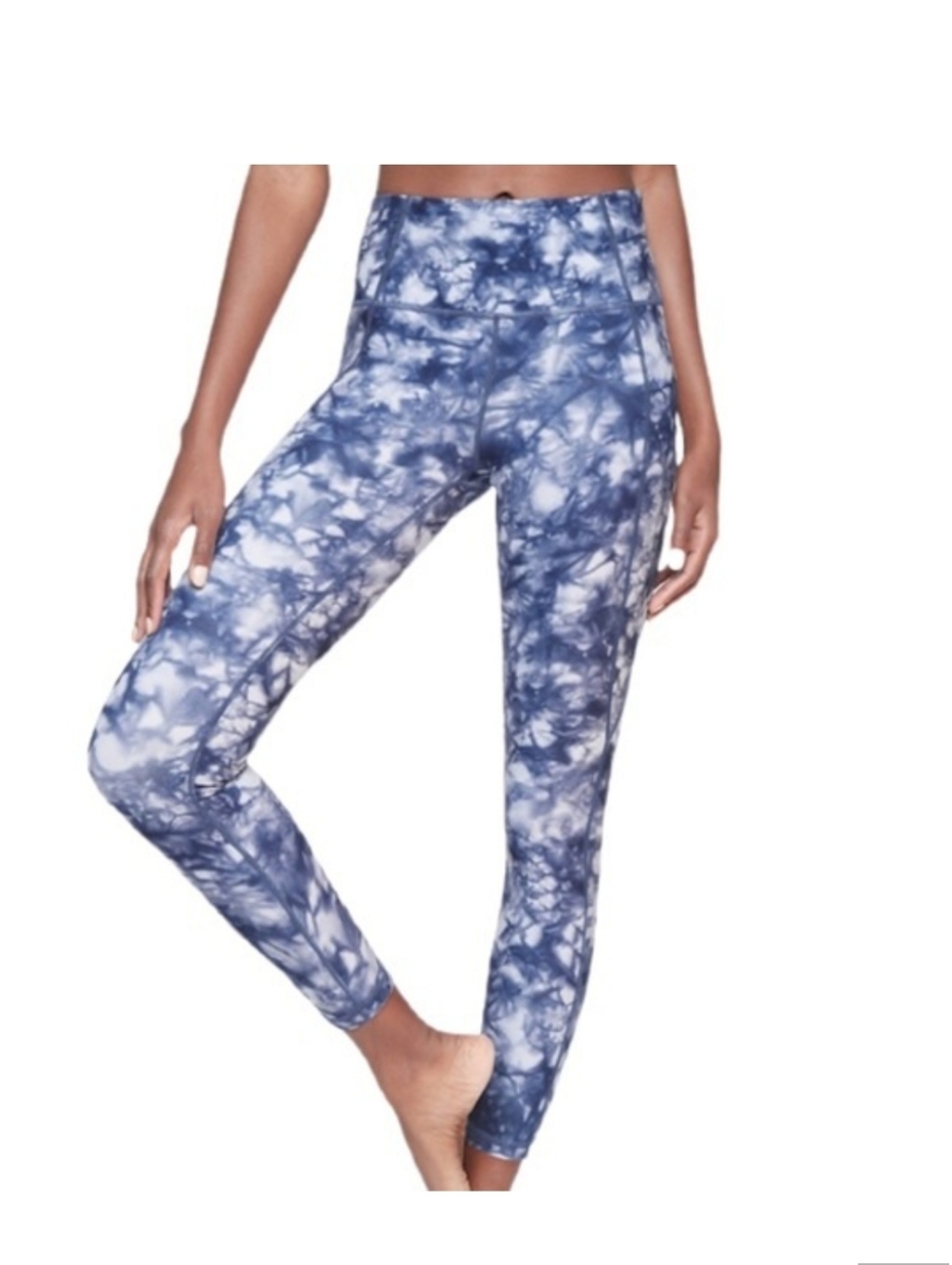 Athleta Blue Tie Dye Yoga Leggings M